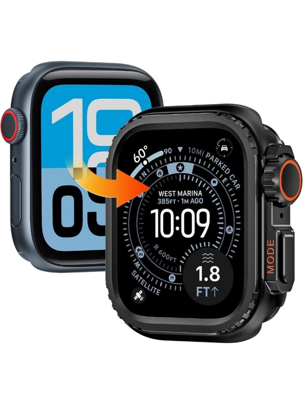 Stylish Aluminum Alloy Case for Apple Watch 44mm, Shockproof Metal Bumper